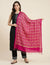Chinon Bandhani Print Crush Women Rani Dupatta with Traditional Motif Grid Design & Tassel Detailing