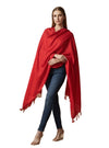 Everyday Solid Textured Viscose Red Women's Stole | Lightweight Wrap