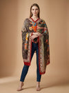 Signature Bamboo Silk PrintedStole | Heritage Royal Hunting Scene Print