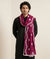 Wine Nazneen Chiffon Mens Dupatta with Floral Embroidery & Border