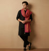 Heritage Woven Geometric Zari Chinon Pink Mens Dupatta