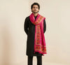 Heritage Kutch & Phulkari Heritage Art Mirror Work Embroidered Maroon Mens Dupatta with Ornate Border