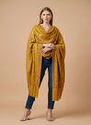 Regal Kani Weave Floral Wool Blend Yellow Stole | Kashmiri Inspired