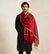 Cotton Mens Dupatta – Maroon with Golden Border & Tassel Finish