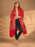Regal Multicolor Patchwork Kani Jacquard Woven Wool Blend Red Stole