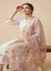 Lavender Organza Meena Jaal Dupatta | Elegant Sheer Festive Drape