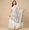 Naqsh-e-Kashmir Sozni Jaal Embroidered White Shawl | Traditional Kashmiri Wool Blend