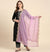 Pink Organza Women Dupatta – Scalloped Cutwork Border with Buti Work