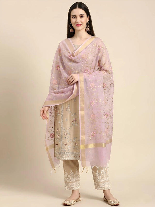 Hot Pink Organza Meena Jaal Dupatta | Elegant Sheer Festive Drape