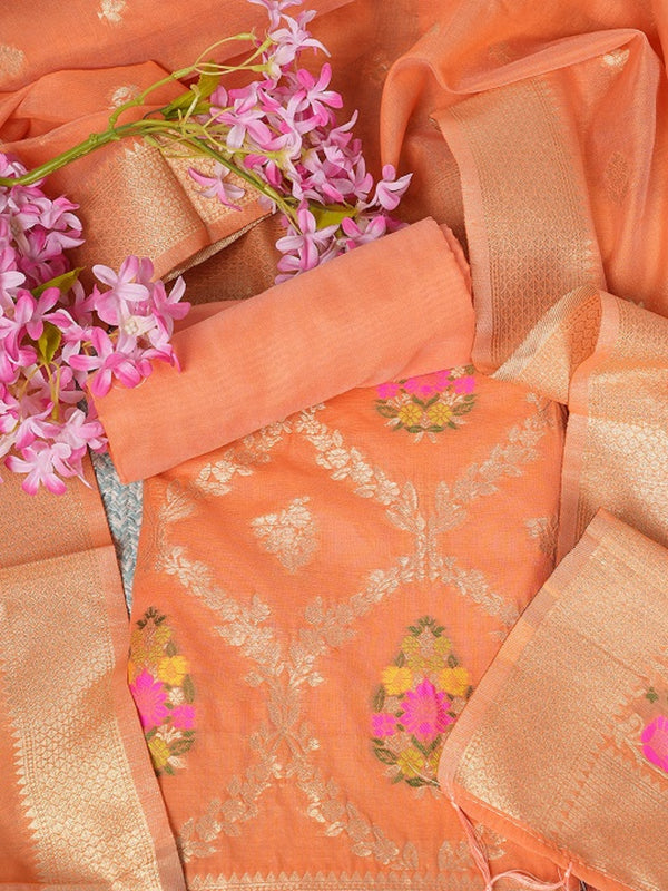 Women’s Cotton Unstitched Suit Set | Elegant Ethnic Ensemble