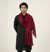 Nazneen Chiffon Mens Dupatta – Solid Wine with Elegant Lace Border