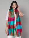 Bamboo Silk Women Stole with Contemporary Checkered Weave | Soft Drape | 80×28 Inches
