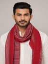 Reversible Woolen Mens Stole with Classic Striped Weave | Elegant Winter Wrap (80 × 28 Inches)