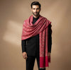 Mir-e-Khas Kashmiri Sozni Jaal Pink Shawl for Men – Wool Blend