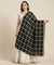 Black Chinon Dupatta with Gold Grid Embellishment (Size: 2.5x1 m Approx)