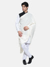 Solid Ivory Fine Wool Mens Shawl – Soft Winter Wrap (80 x 40 Inches)