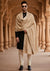 Beige Woolen Mens Shawl with Gold Border – 80x40 Inches