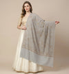 Naqsh-e-Kashmir Sozni Jaal Embroidered Grey Shawl | Traditional Kashmiri Wool Blend