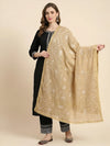 Gold Karachi Style Hand Embroidered Chiffon Dupatta