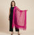 Pink Organza Dupatta with Golden Beads Work & Tassel Border