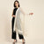 White Organza Dupatta with Golden Beads Work & Tassel Border