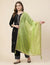 Fendi Women Dupatta – Green Tone with Lace Border & Latkan