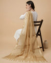 Golden Tissue Checkered Dupatta with Subtle Shine | Graceful Ethnic Wrap