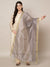 Blue & Ivory Striped Cotton Silk Dupatta with Tassel Finish (Size: 2.5x1 m Approx)