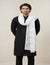 Organza Mens Dupatta – White with Paisley Embroidery & Floral Design