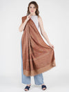 Brown Jamawar Wool Blend Women Shawl with Intricate Paisley Weave – 80×40 Inches