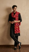 Heritage Phulkari Chinon Mens Dupatta with Mirror Detailing