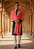 Pink Woolen Mens Shawl with Gold Border – 80x40 Inches