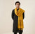 Cotton Mens Dupatta – Mustard with Diamond Cut Work & Woven Border