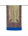 Bamboo Silk Gold Mens Shawl with Ornate Paisley Border | Classic Heritage Wrap (80 × 40 Inches)