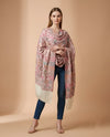 Regal Floral & Paisley Kani Weave Wool Blend Beige Stole