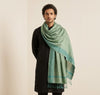 Khadi Cotton Mens Dupatta – Dusty Green with Textured Weave