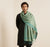 Khadi Cotton Mens Dupatta – Dusty Green with Textured Weave