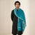 Cotton Mens Dupatta – Teal Blue with Golden Border & Tassel Finish