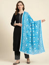 Blue Karachi Style Hand Embroidered Chiffon Dupatta