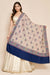 Naqsh-e-Kashmir Woven Kani Jacquard Floral Shawl with Traditional Blue Border & Panel