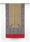 Bamboo Silk Gold Mens Shawl with Ornate Paisley Border | Classic Heritage Wrap (80 × 40 Inches)