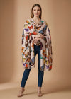 Signature Bamboo Silk Butterfly PrintedStole | Nature Inspired Multicolour Designer Wrap