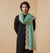 Green Organza Mens Dupatta – Scalloped Cutwork Border with Buti Work