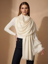 Everyday Micro Wool Solid White Stole | Soft & Lightweight Wrap