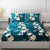Premium Winter Flannel Bedsheet | 300 GSM | Teal Floral Design | 90×100 inches Bedsheet My Store 