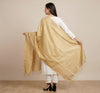 Gold Khadi Cotton Dupatta with Subtle Sheen & Border Detailing | Soft Textured Ethnic Dupatta