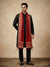 Heritage Kutch & Phulkari Heritage Art Mirror Work Embroidered Maroon Mens Dupatta with Ornate Border