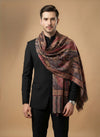Reserve Mens All-Over Paisley & Floral Print Bamboo Silk Beige Stole
