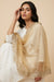 Gold Twill Net Women Dupatta – Scalloped Cutwork Border with Buti Work