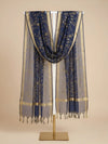 Blue Organza Meena Jaal Dupatta | Elegant Sheer Festive Drape